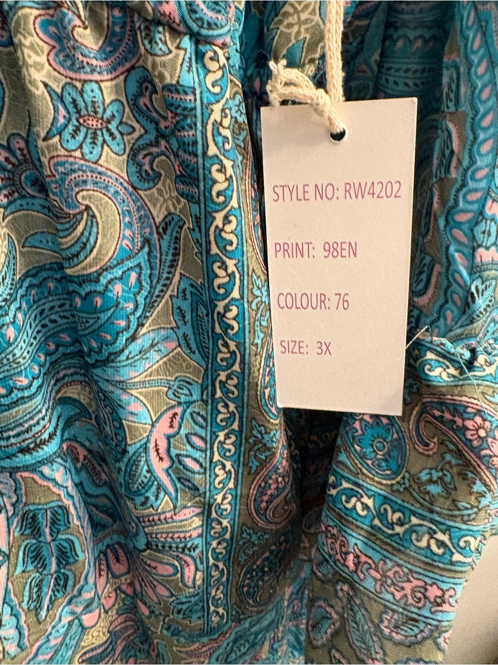 Boho Paisley Maxi Dress in Teal & Aqua - Picture 5 of 5